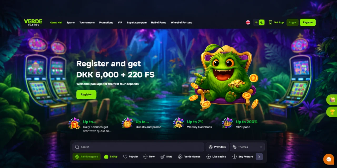 Verde Casino velkomstbonus gratis spins og spillemaskiner Danmark